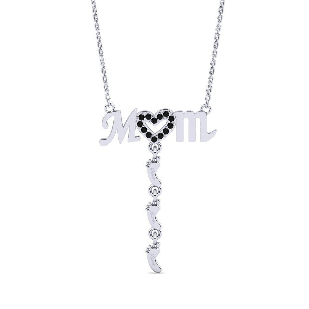 950 Palladium Schwarzer Saphir Damen halskette Latige