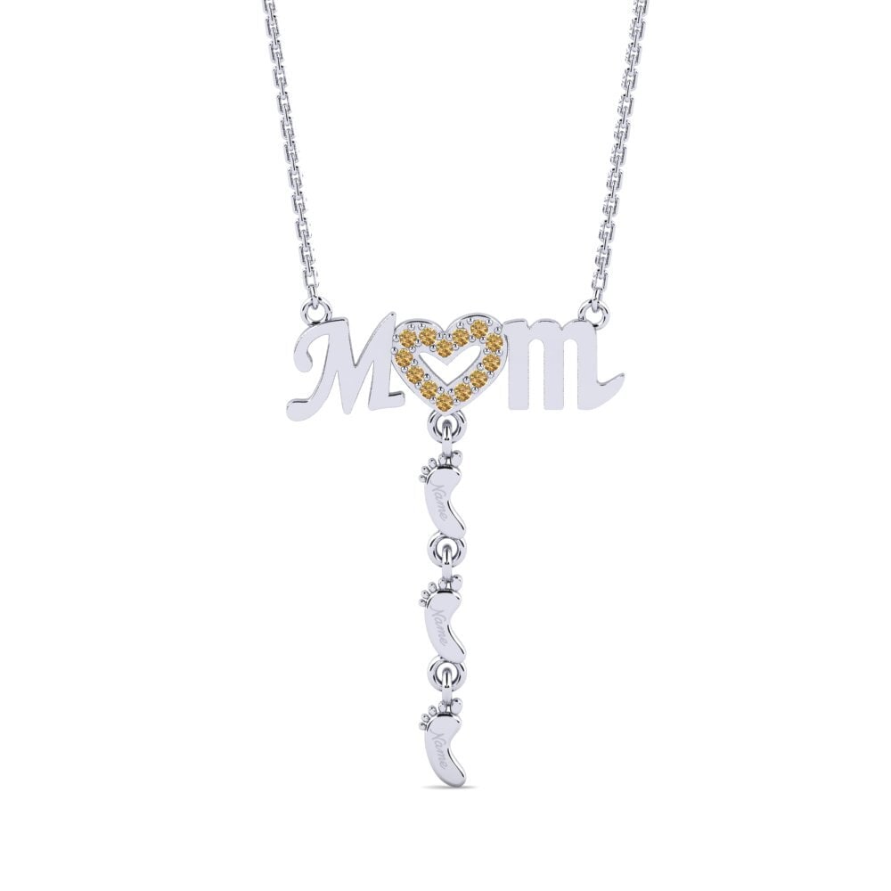 Weißgold 375 Brauner Diamant Damen halskette Latige