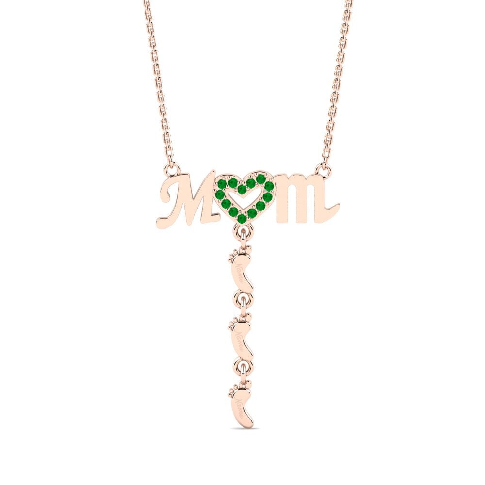 Rotgold 585 Smaragd Damen halskette Latige