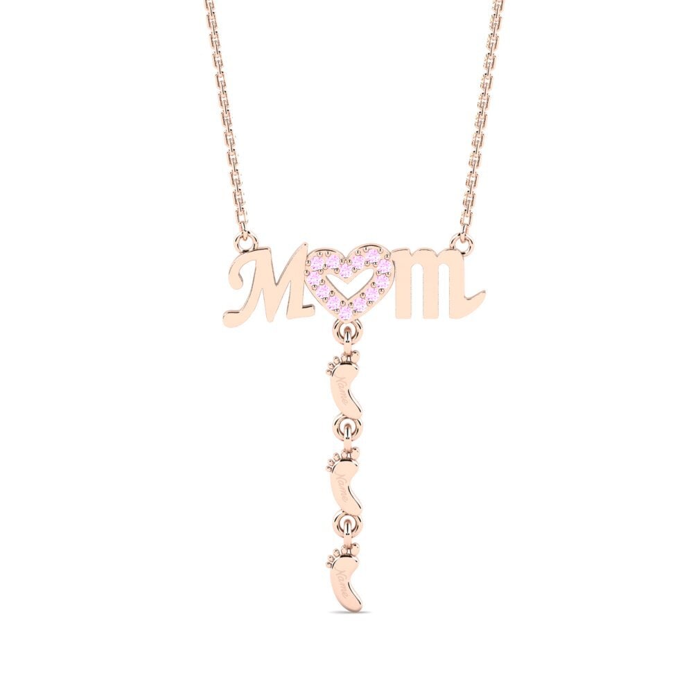 Rotgold 750 Rosa Saphir Damen halskette Latige