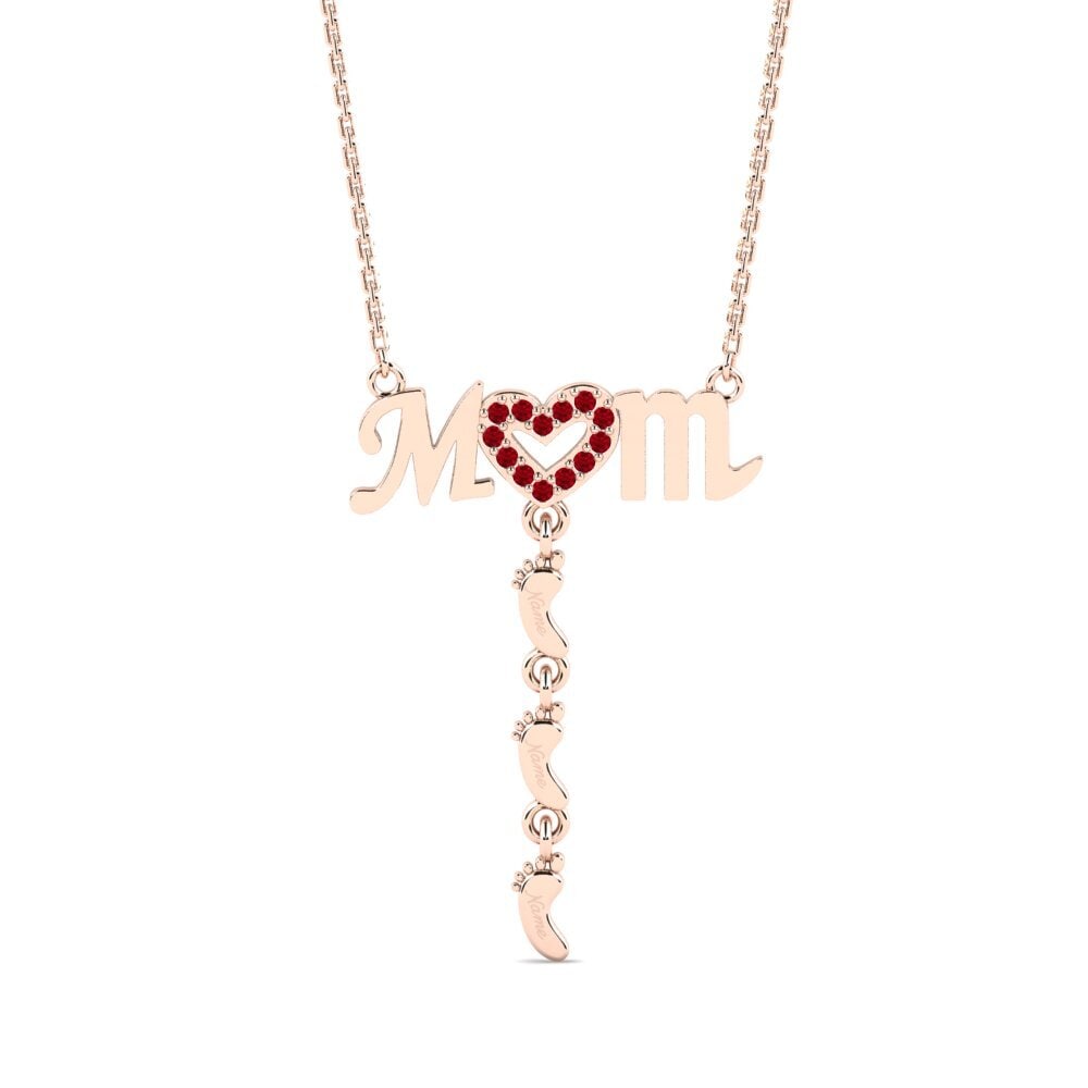 Rotgold 585 Roter Zirkonia Damen halskette Latige