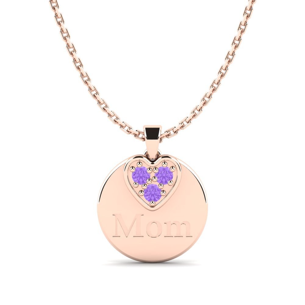 Rotgold 585 Amethyst Damen anhänger Omma