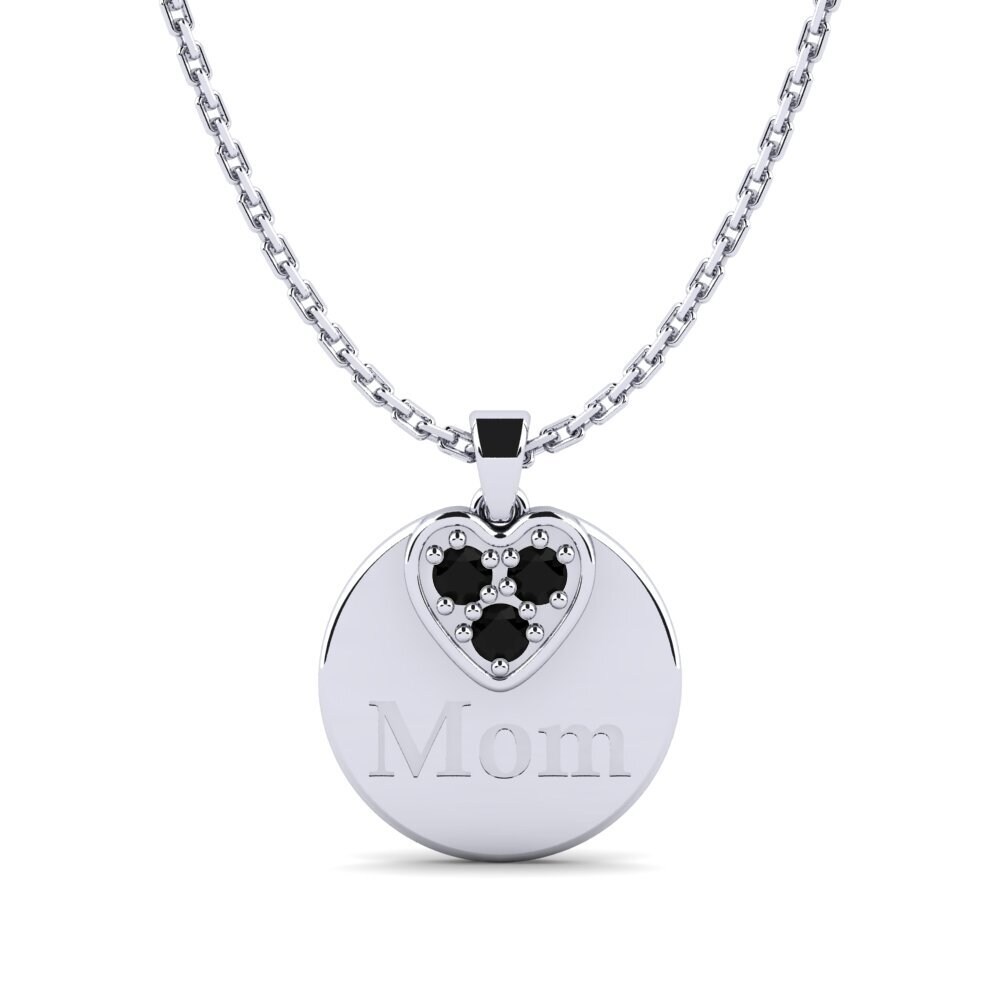 Weißgold 585 Schwarzer Diamant Damen anhänger Omma
