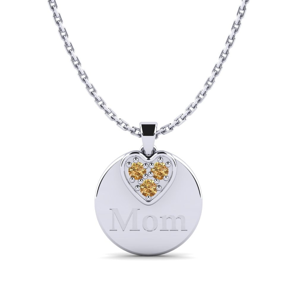 Weißgold 375 Brauner Diamant Damen anhänger Omma