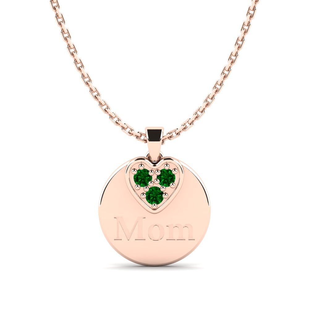 Rotgold 585 Grüner Zirkonia Damen anhänger Omma