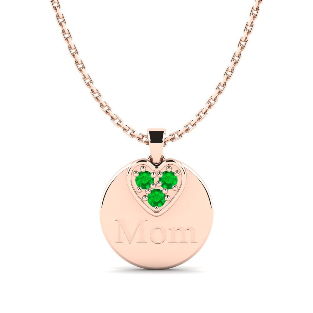 Rotgold 585 Smaragd Damen anhänger Omma