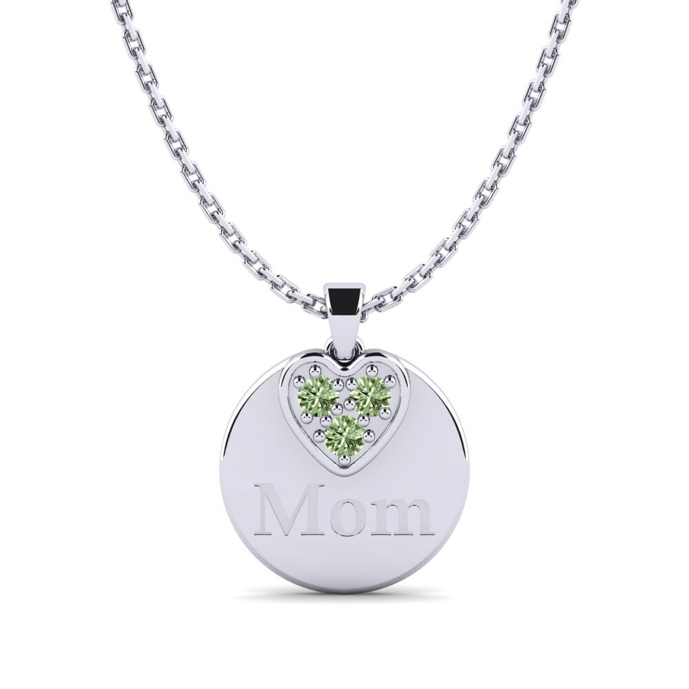 Weißgold 375 Grüner Diamant Damen anhänger Omma