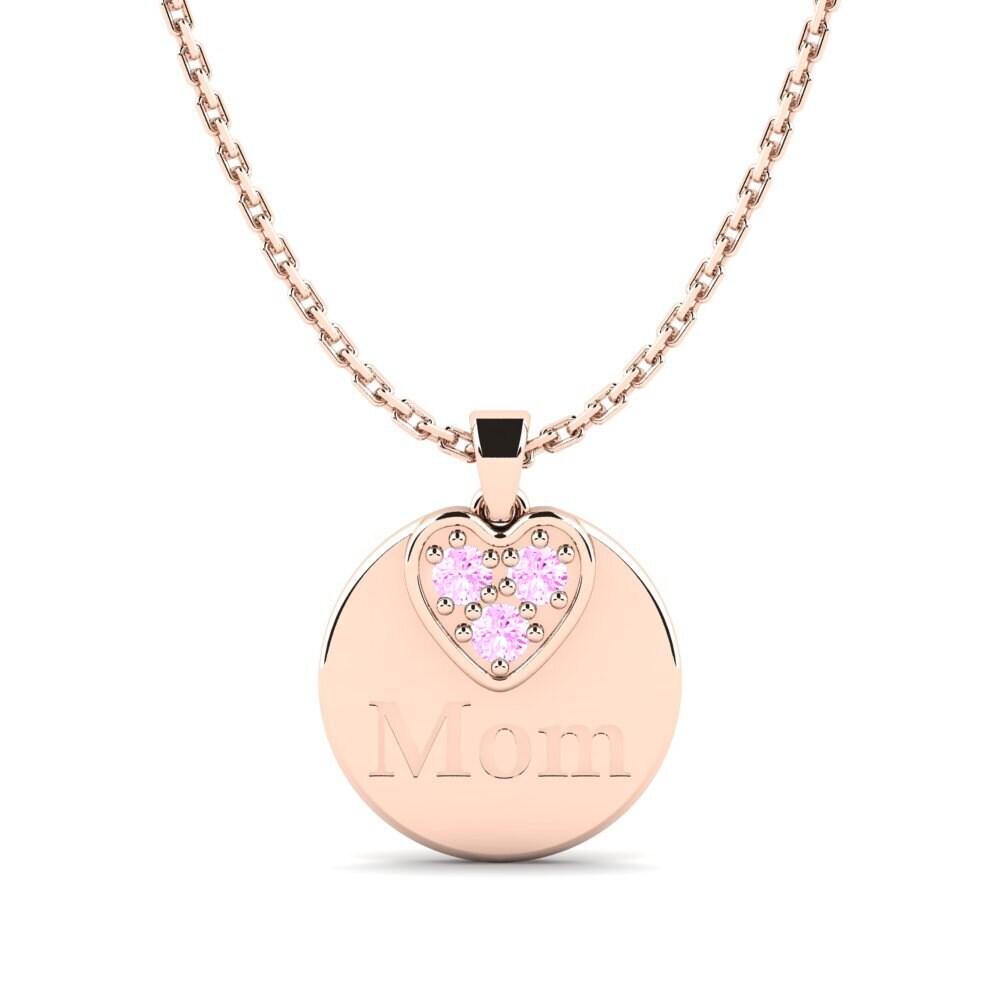 Rotgold 750 Rosa Saphir Damen anhänger Omma