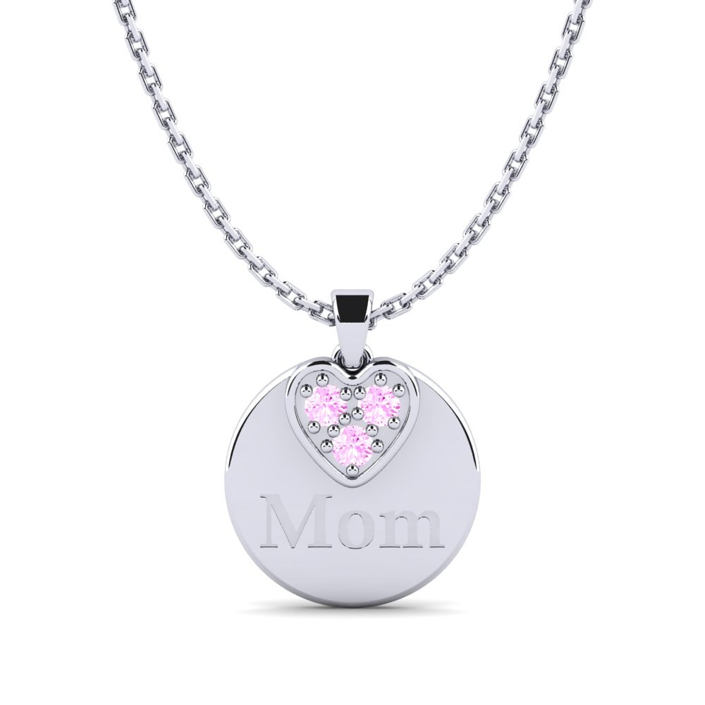 950 Platin Rosa Saphir Damen anhänger Omma
