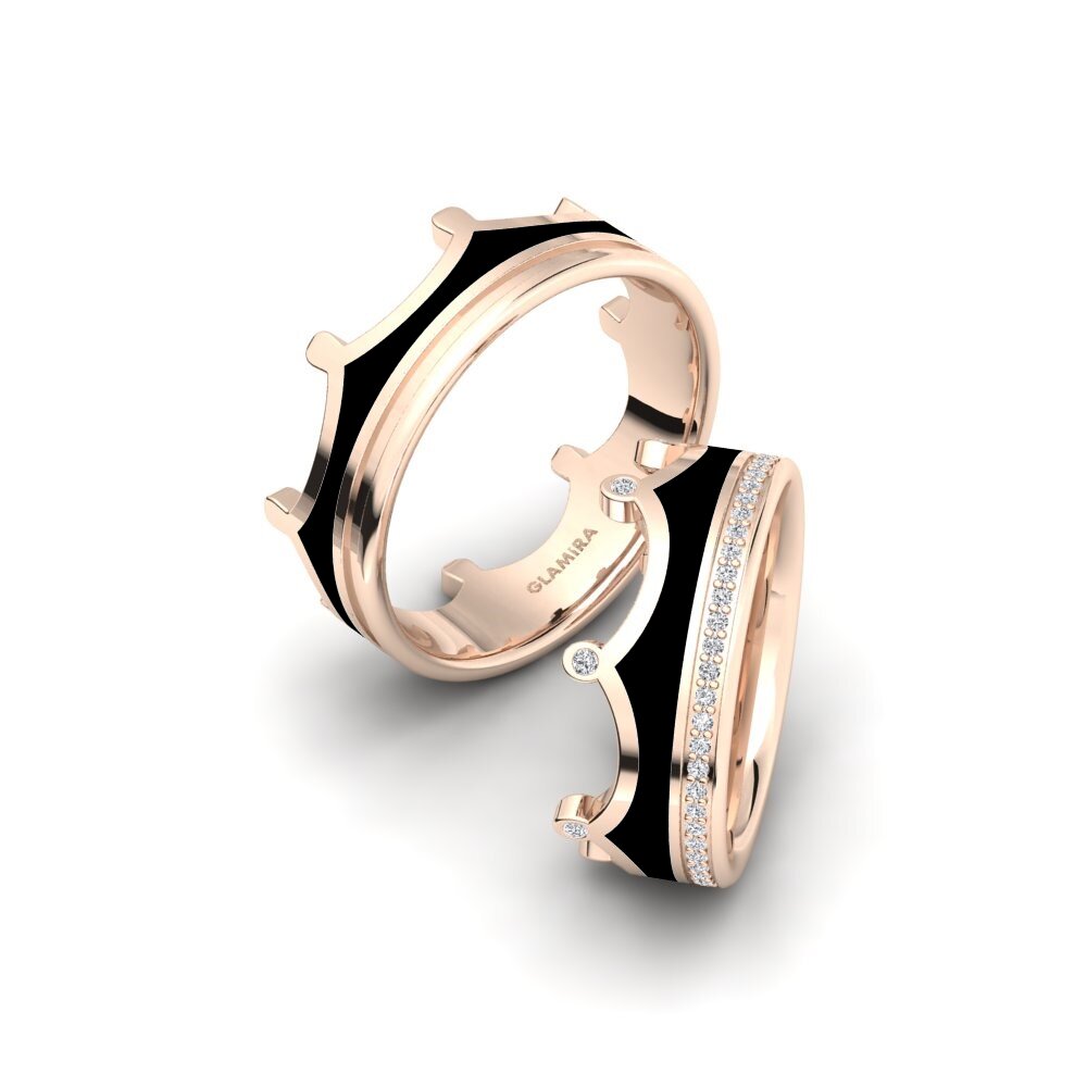 Or rose 14k Diamant Bague de Mariage Captivating Harmony 8 mm