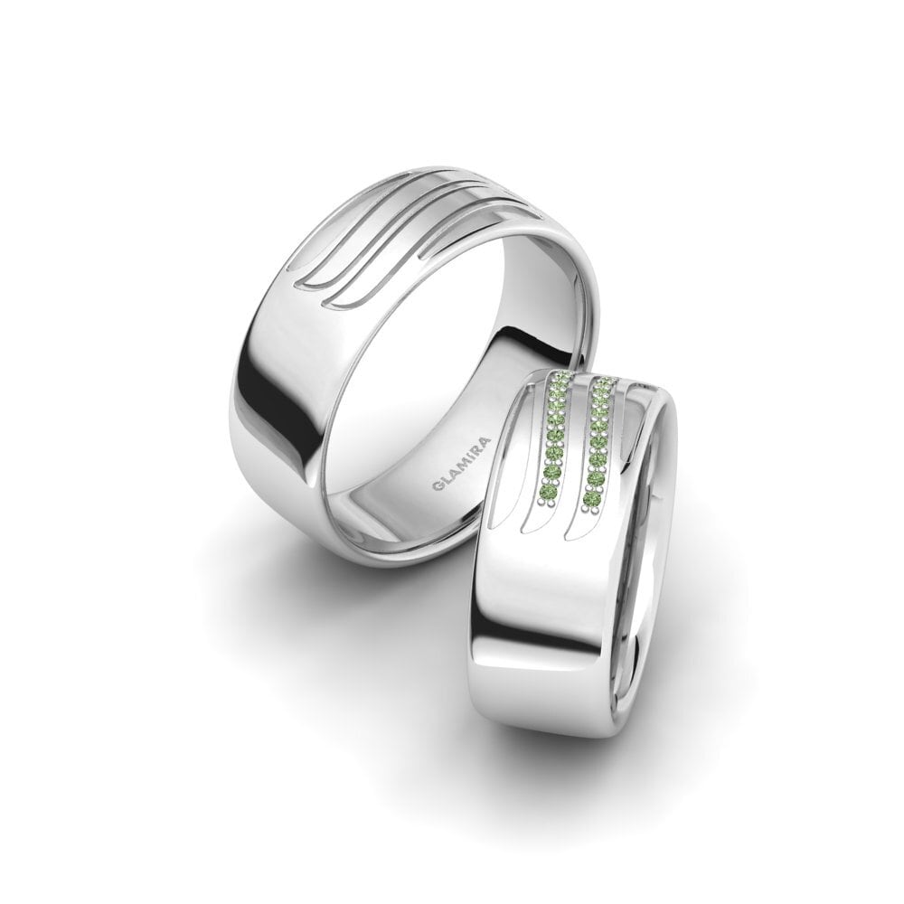 Green Diamond Wedding Ring Captivating Passion 8 mm