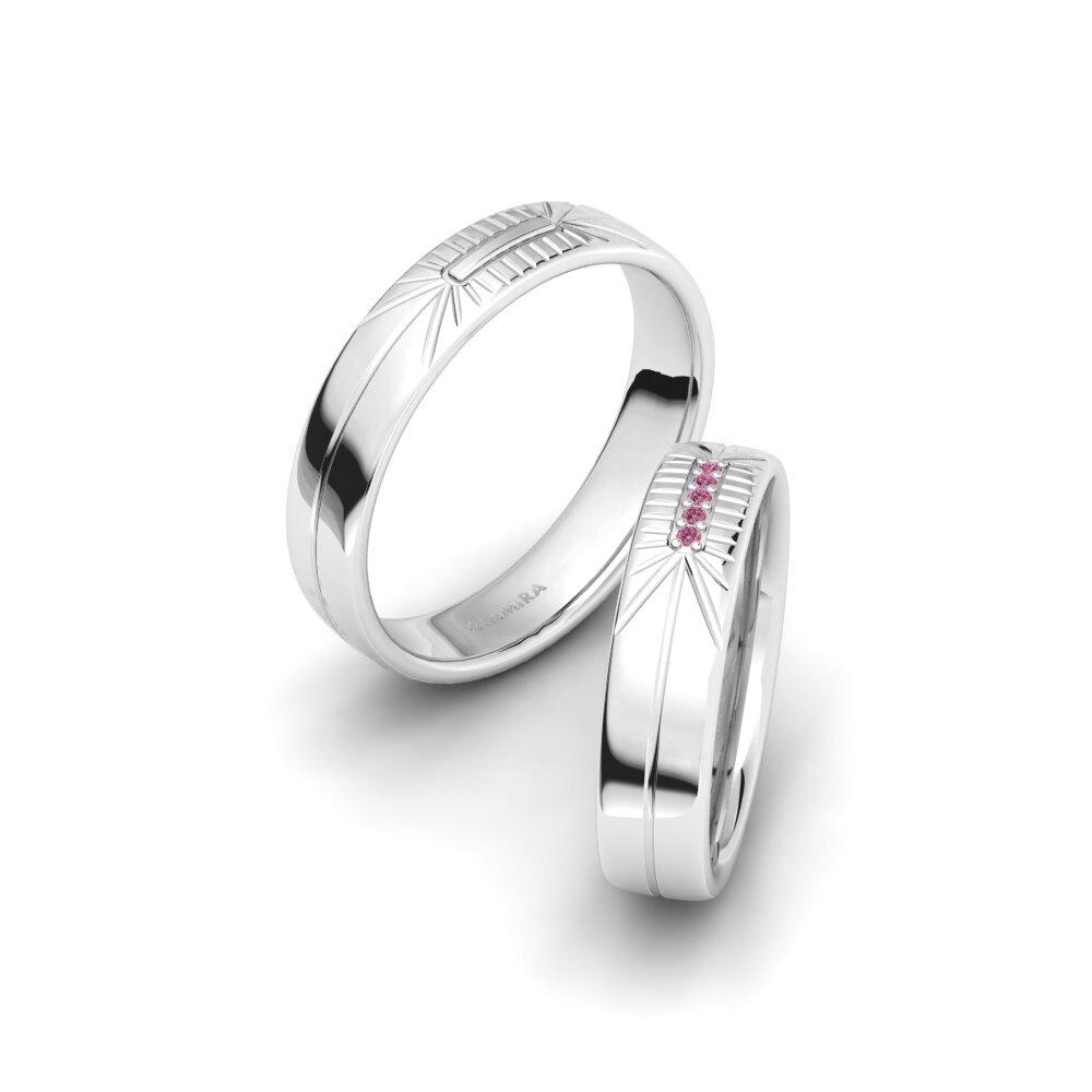 Granate Rhodolite Anillo de boda Captivating Twist 5 mm