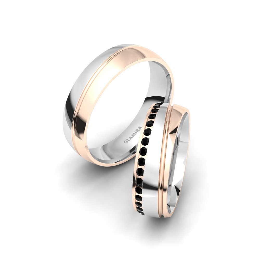 white_red-375 Safira negra Anel de Casamento Cute Spirit 6 mm