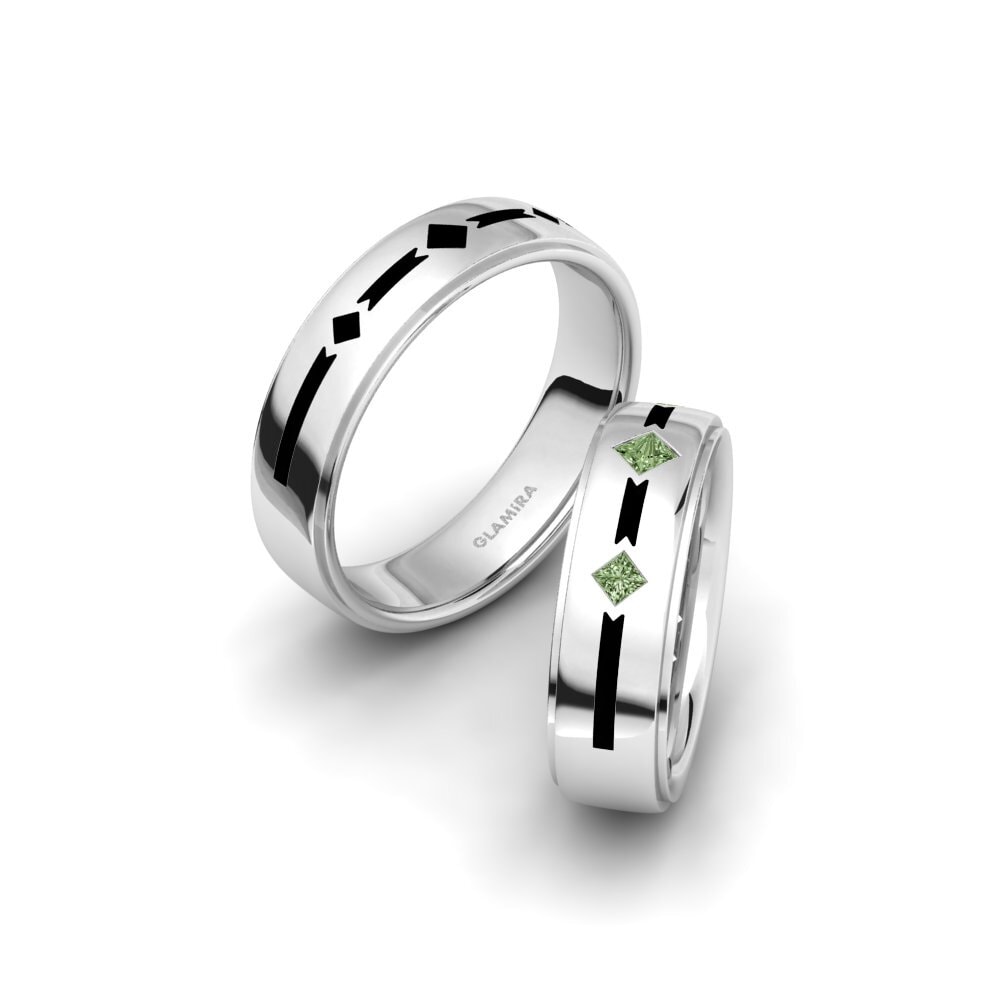 Green Diamond Wedding Ring Glamorous Dimension 6 mm