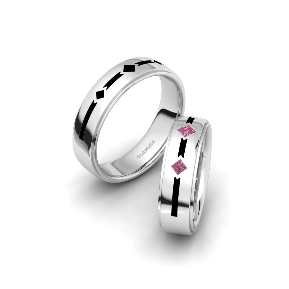 Rhodolite Garnet Wedding Ring Glamorous Dimension 6 mm