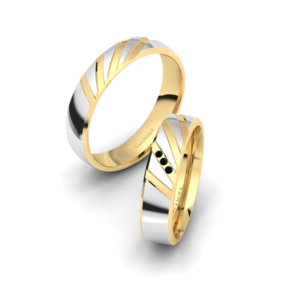 Black Onyx Wedding Ring Glamorous Happiness 5 mm