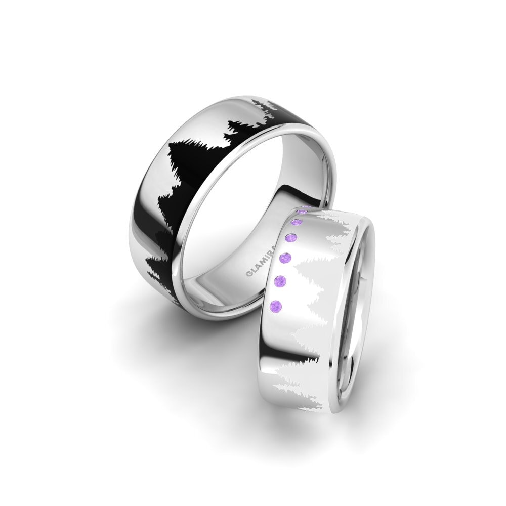 紫水晶 結婚戒指 Glamorous Ivy 8 mm
