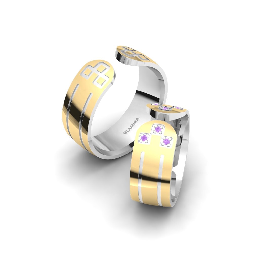 紫水晶 結婚戒指 Glamorous Oasis 8 mm