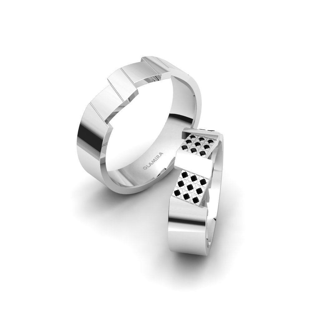 黑瑪瑙 結婚戒指 Glamorous Shiny 6 mm