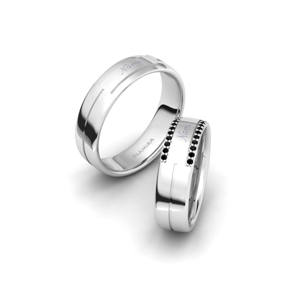 黑瑪瑙 結婚戒指 Spectacular Image 6 mm