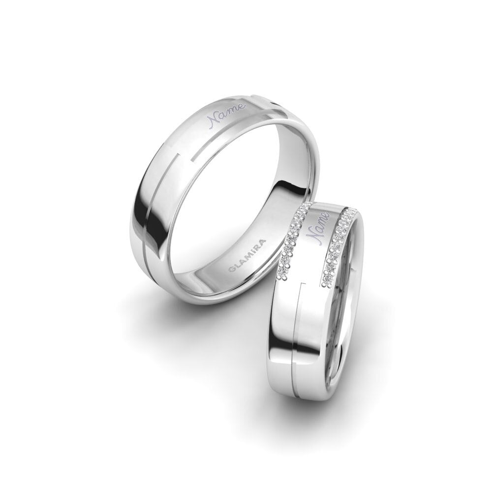 白色藍寶石 結婚戒指 Spectacular Image 6 mm