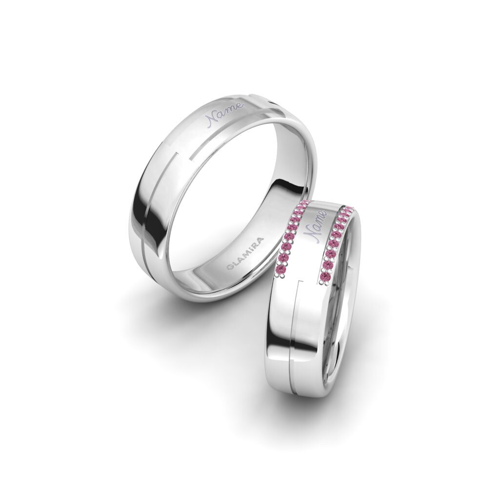 Rhodolite Garnet Wedding Ring Spectacular Image 6 mm