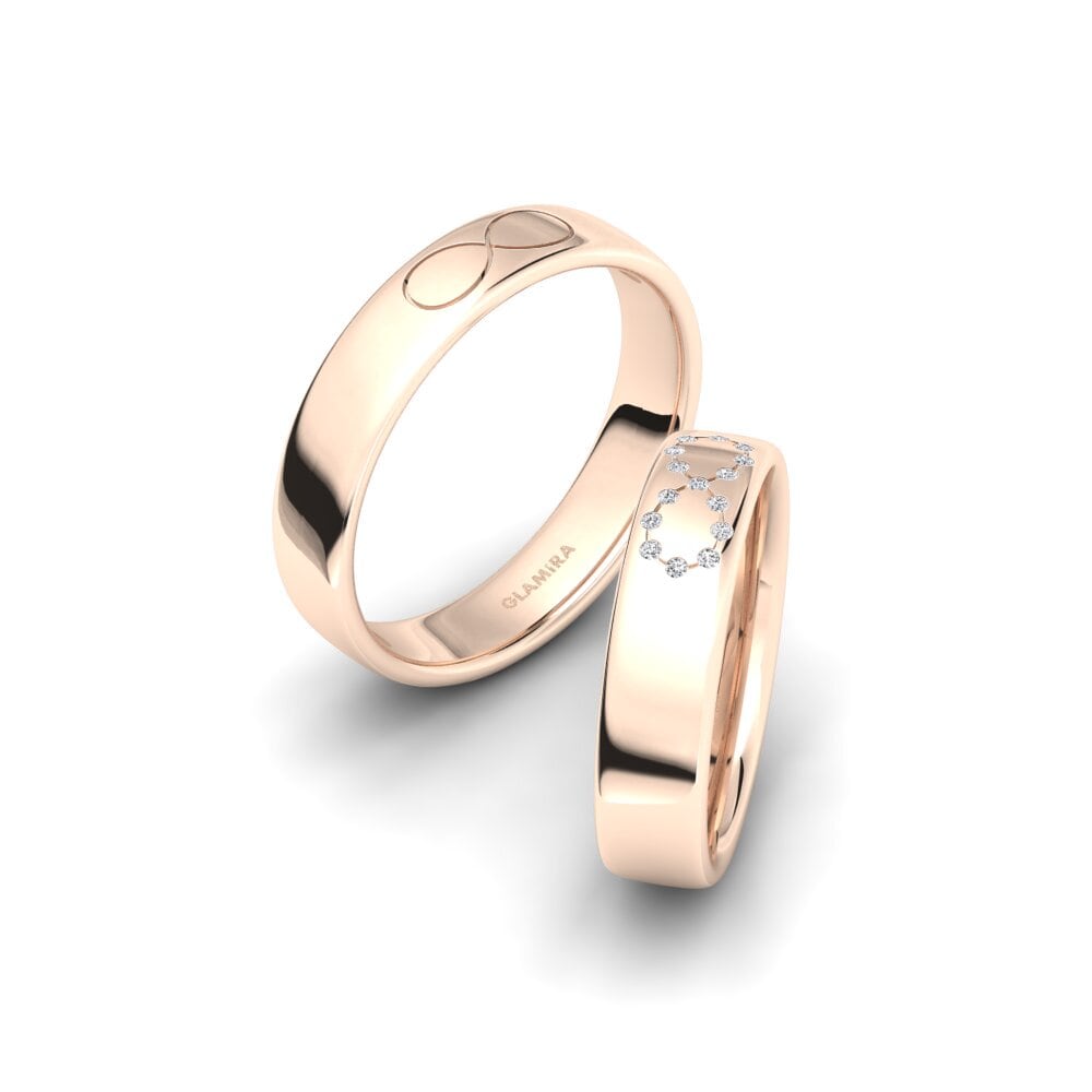 18k Oro Rosa Diamante Anillo de boda Spectacular Line 5 mm