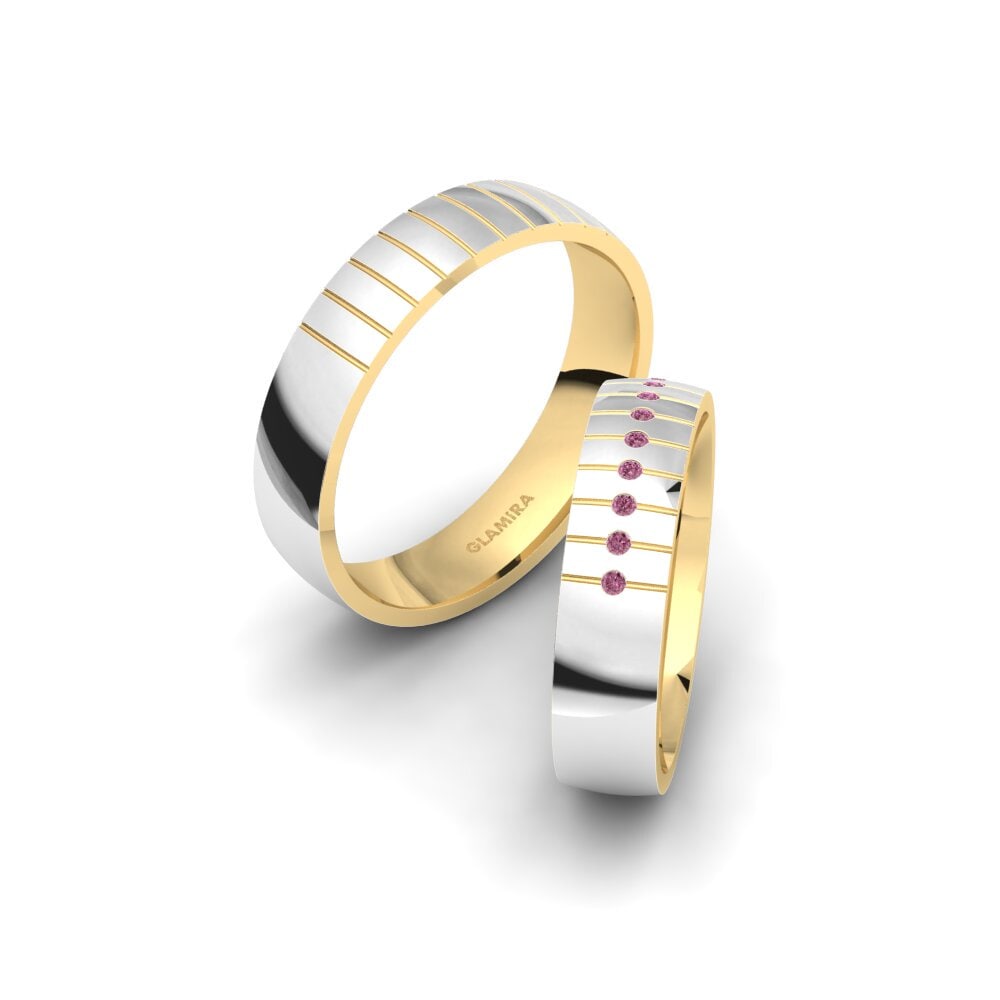 Granate Rhodolite Anillo de boda Winsome Charm 5 mm