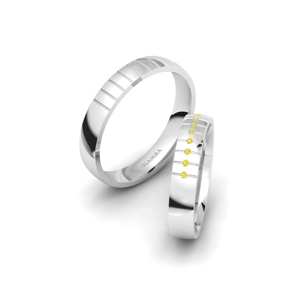 Saphir Jaune Bague de Mariage Winsome Charm 4 mm