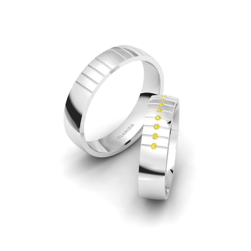 Saphir Jaune Bague de Mariage Winsome Charm 5 mm