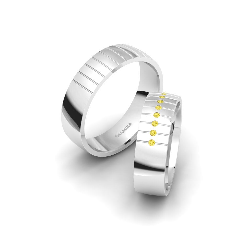 Saphir Jaune Bague de Mariage Winsome Charm 6 mm
