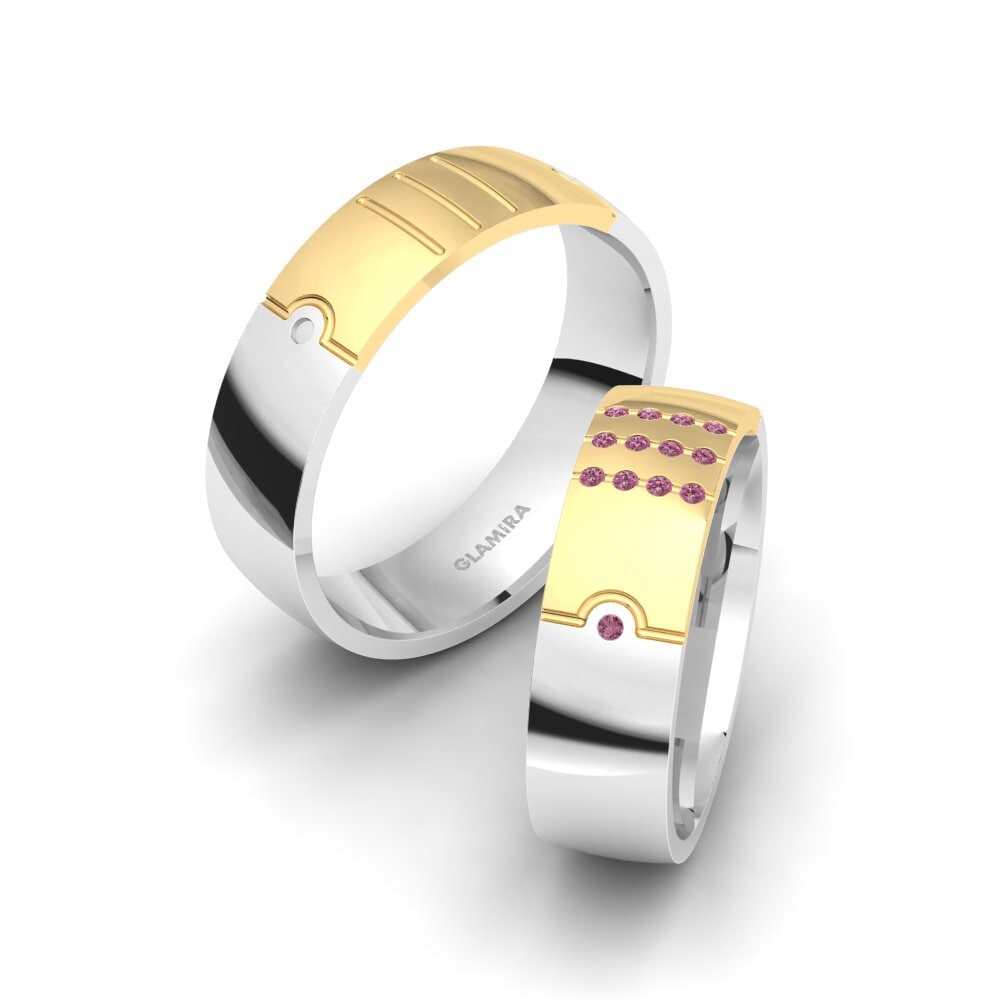 Rhodolite Garnet Wedding Ring Winsome Love 6 mm