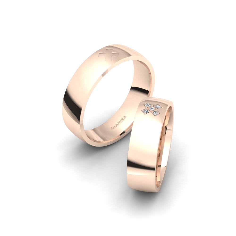 14k Oro Rosa Anillo de boda Winsome Soul 6 mm