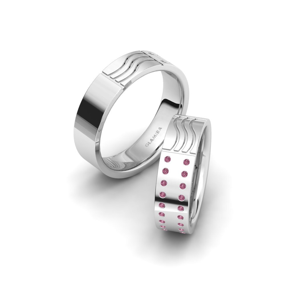 Rhodolite Garnet Wedding Ring Glamorous Vision 6 mm