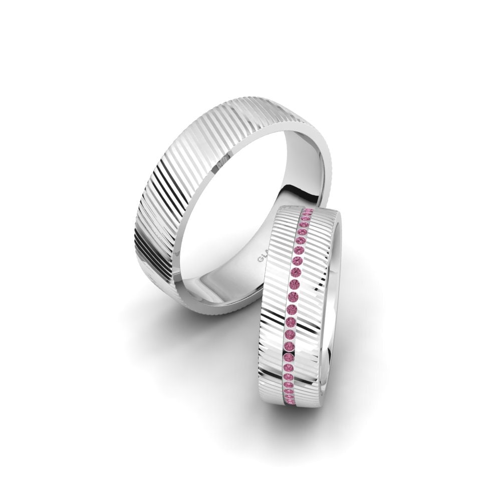 Rhodolite Garnet Wedding Ring Spectacular Beauty 6 mm