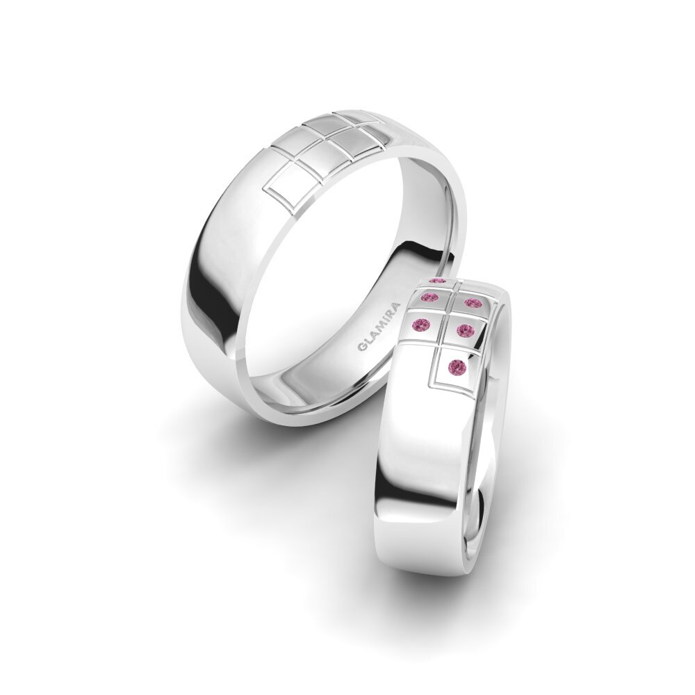 Rhodolite Garnet Wedding Ring Spectacular Moncher 6 mm