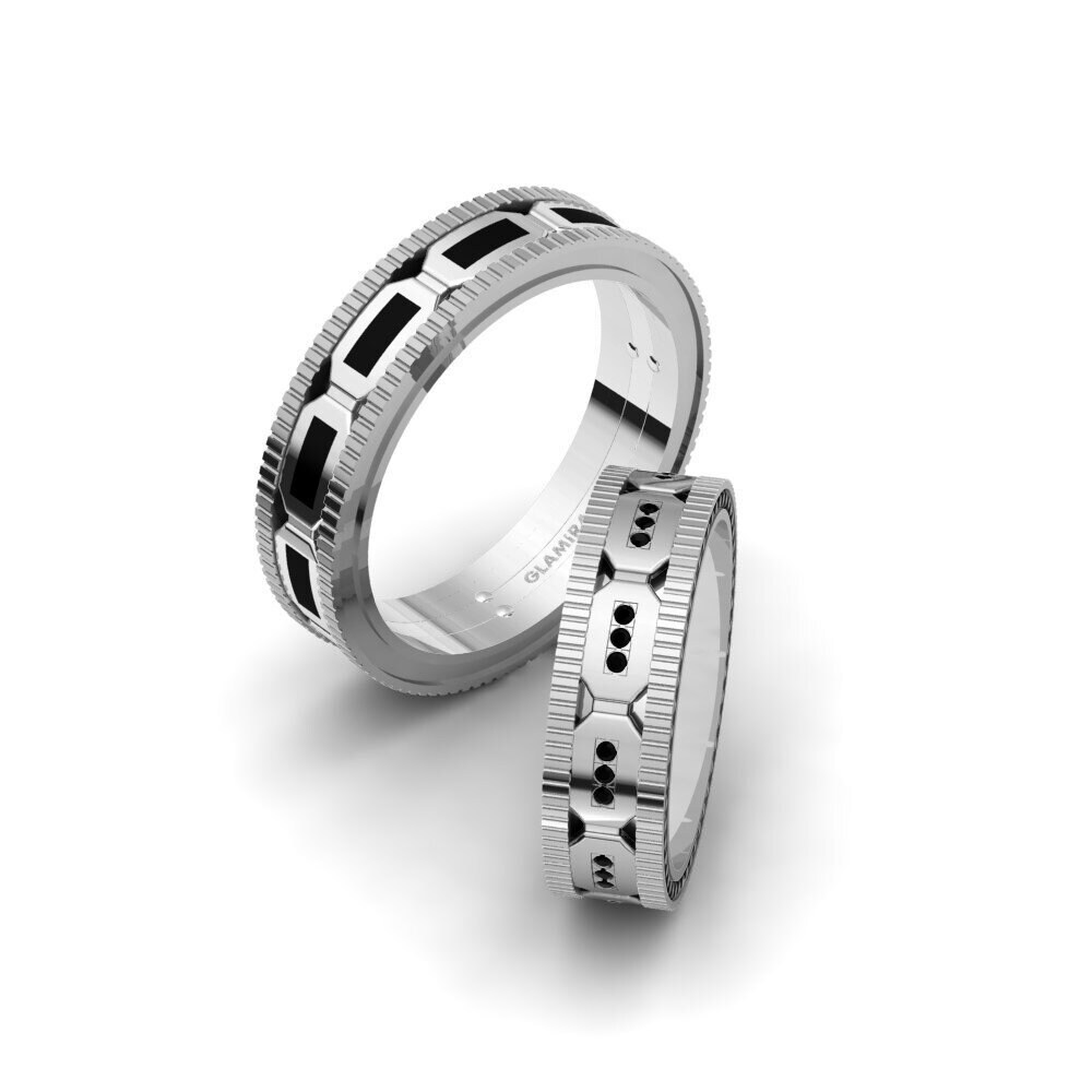 White Silver Black Diamond Wedding Ring Spectacular Speech 5 mm