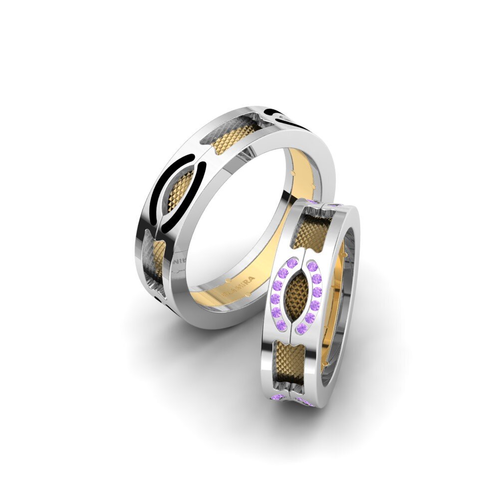 Améthyste Bague de Mariage Glamorous Elegance 6 mm