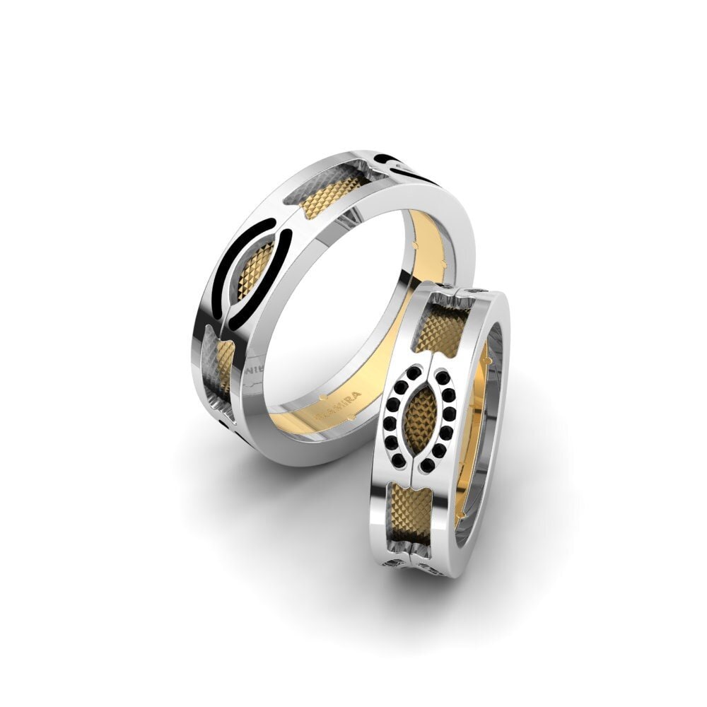 Ónix Negro Anillo de boda Glamorous Elegance 6 mm
