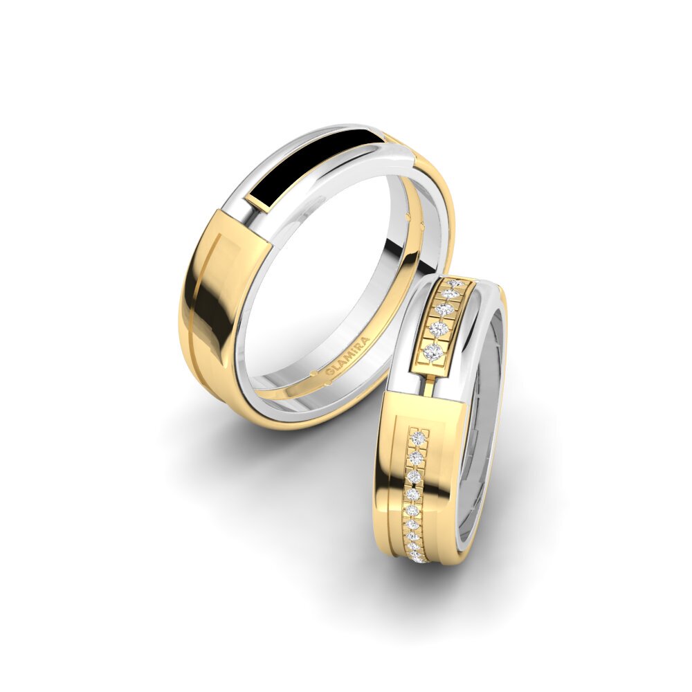 白色藍寶石 結婚戒指 Glamorous Glory 6 mm