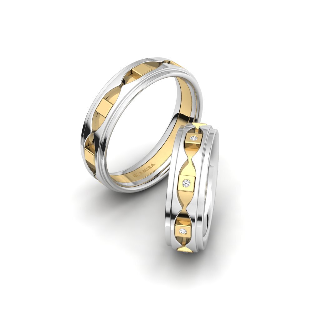 白色藍寶石 結婚戒指 Glamorous Image 6 mm