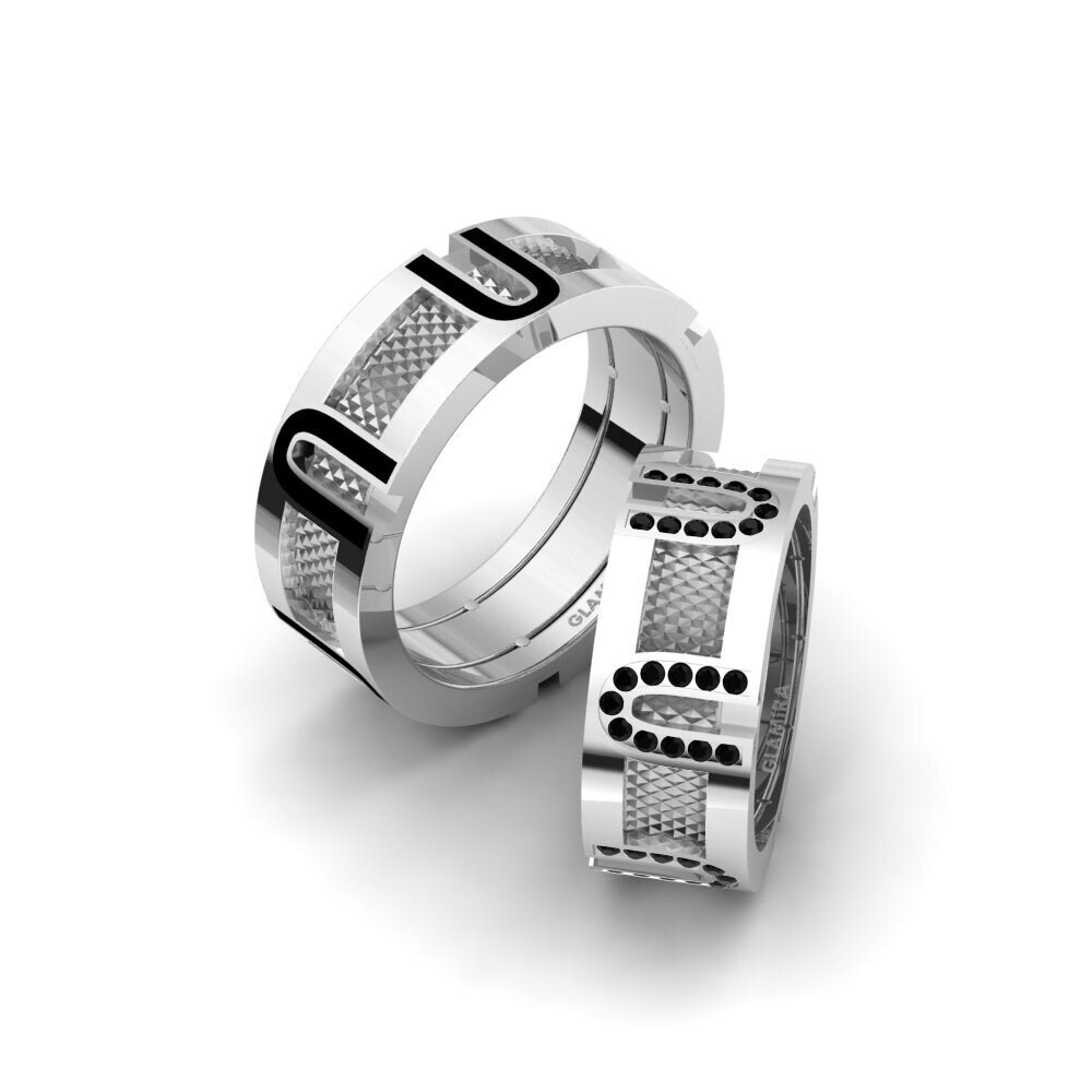 950 Palladium Black Diamond Wedding Ring Spectacular Dawn 8 mm