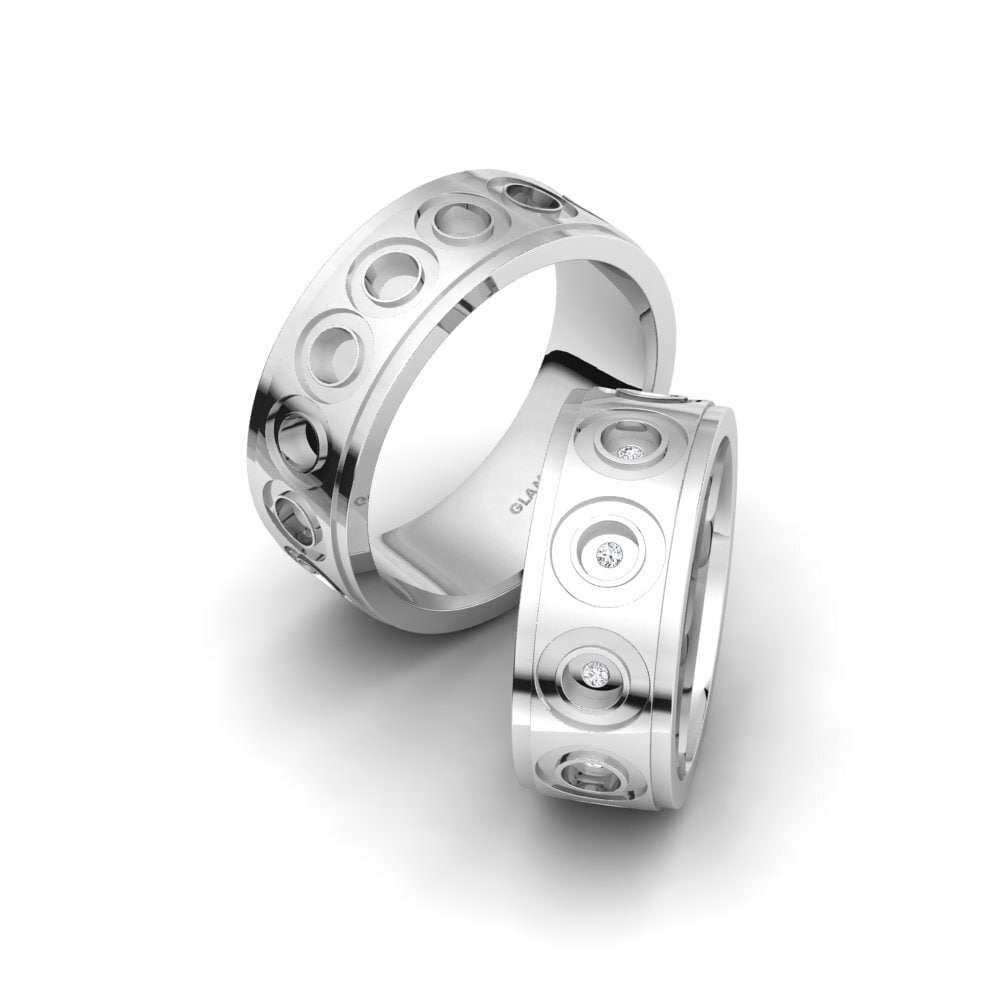 White sapphire Wedding Ring Spectacular Moment 8 mm