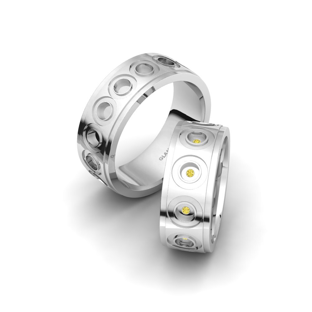 Zafiro amarillo Anillo de boda Spectacular Moment 8 mm