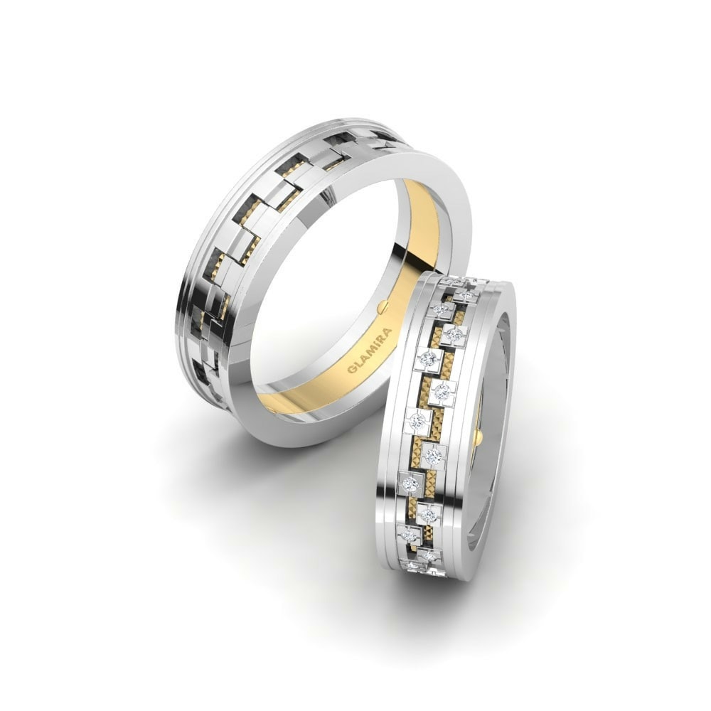 Exclusive Wedding Rings Spectacular Tender 6 mm 585 White & Yellow Gold Zirconia