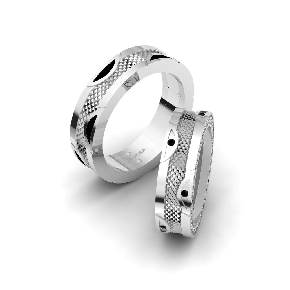 950 Palladium Black Diamond Wedding Ring Spectacular Vision 6 mm