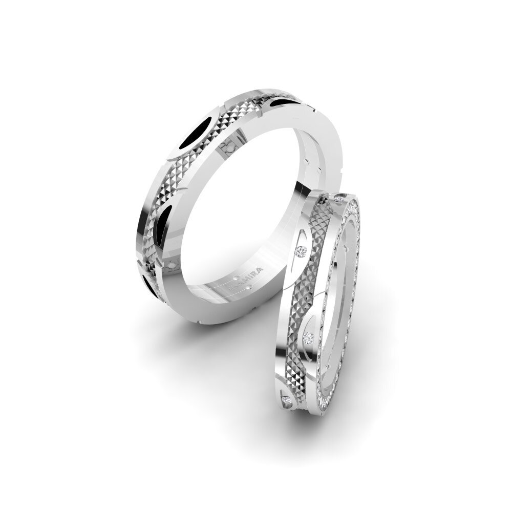 White Silver Diamond Wedding Ring Spectacular Vision 4 mm