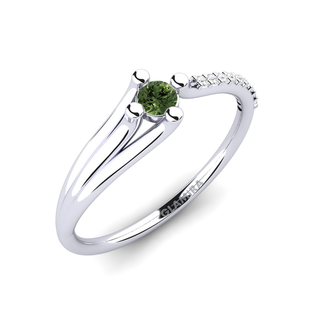 Green Sapphire Engagement Ring Mocc