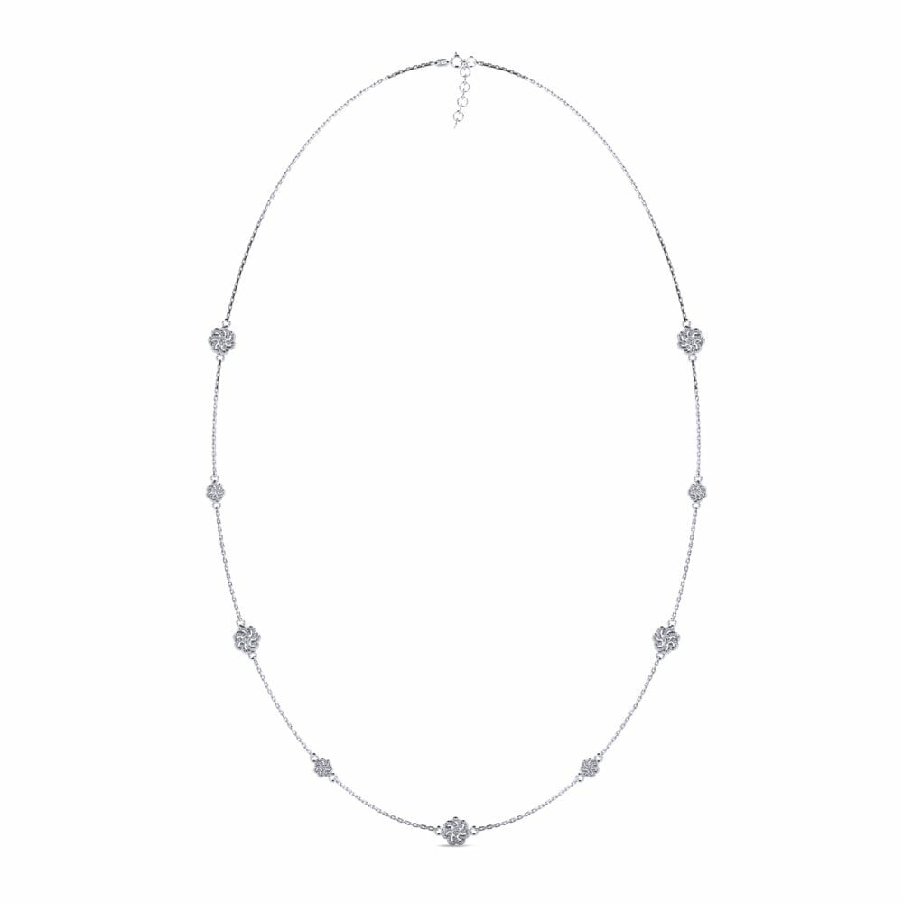 14k Oro Blanco Collar de Mujer Aouncha