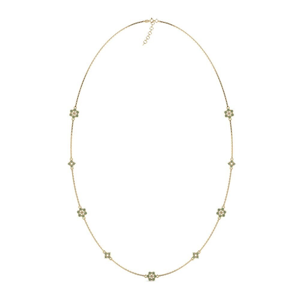 Mezclado Diamante Verde Collar de Mujer Batina